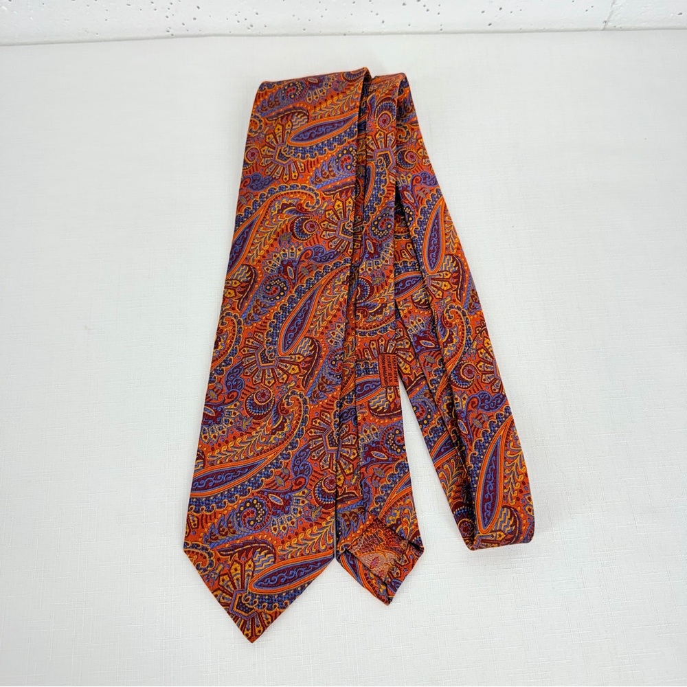 Robert Talbott Seven Fold Limited Edition 2/40 Hand Sewn Paisley Print Silk Tie - Picture 4 of 13